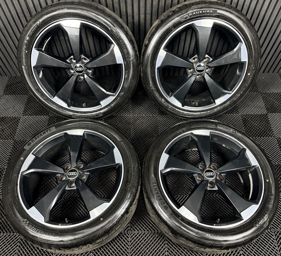20'' Audi Q5 S Line Rotor Black Edition Alloy Wheels Tyres 80A601025AQ Genuine