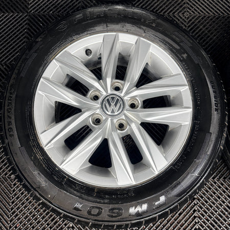 15'' VW Caddy Mk4 Mk3 Caloundra Silver Alloys Wheels Tyres 2K5601025L Genuine