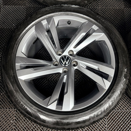19'' VW Tiguan R Line Valencia Grey Alloy Wheels Tyre Alloys 5NA601025AG Genuine