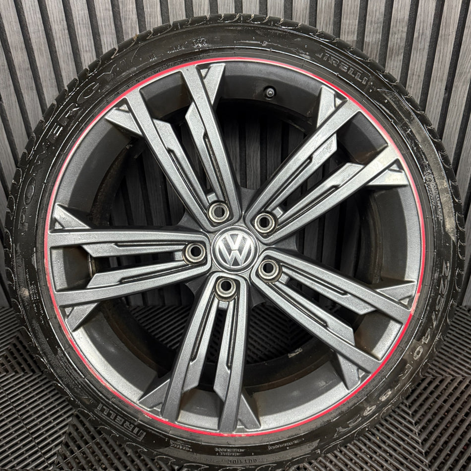 1X 18'' GENUINE VW GOLF GTD SEVILLE GREY GT GTI MK7 ALLOY WHEEL TYRE 5G0601025DR