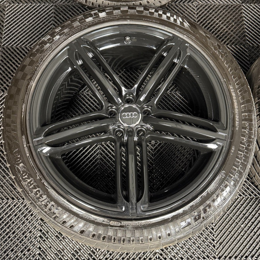 20" GENUINE AUDI Q5 5 TRIPLE SPOKE SEGMENT PEELER BLACK S LINE ALLOY TYRE WHEELS