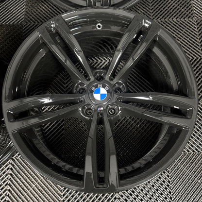 19'' GENUINE BMW M3 M4 M2 437M BLACK ALLOY WHEELS TYRES ALLOYS 2284756 2284755