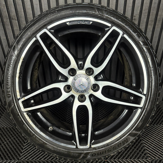 1X 18'' GENUINE AMG MERCEDES A B CLASS CLA BLACK DC ALLOY WHEEL TYRE A1764010700