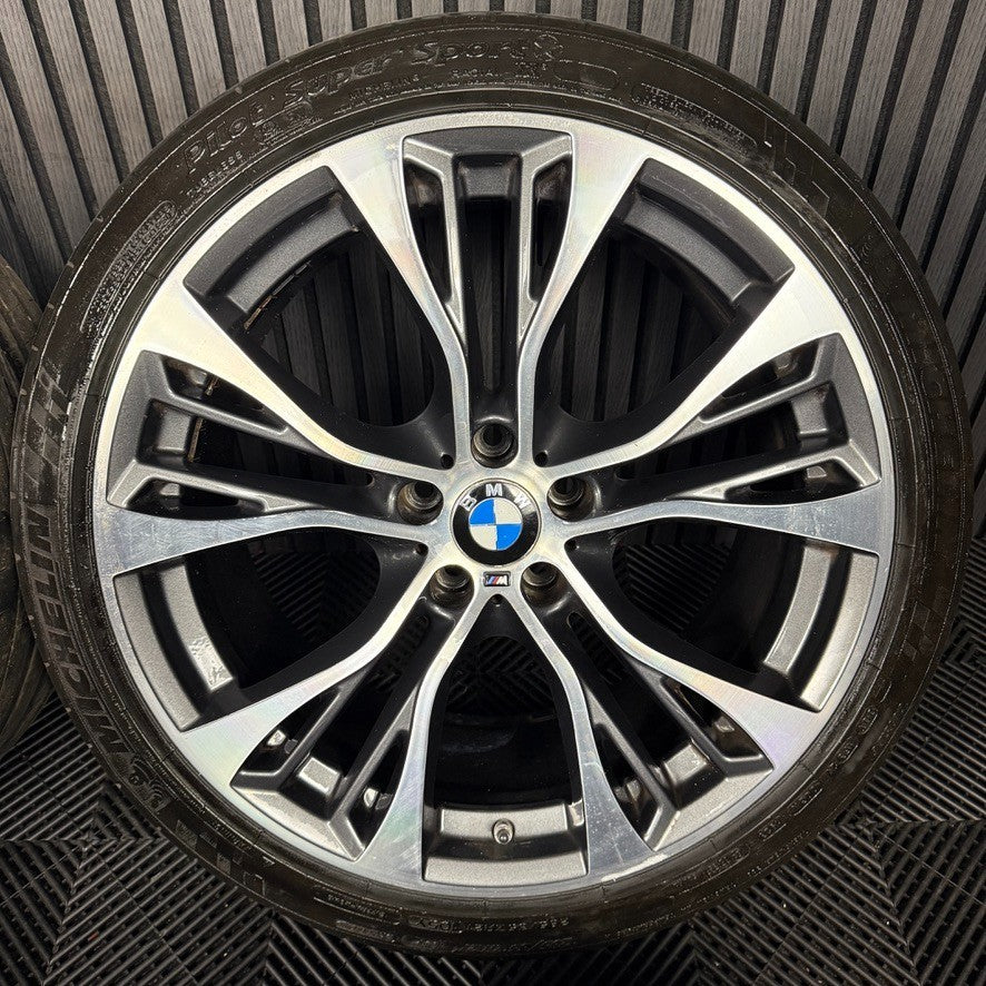 21'' GENUINE BMW X5 F15 599 X6 F16 BLACK M SPORT ALLOY WHEELS TYRES ALLOYS