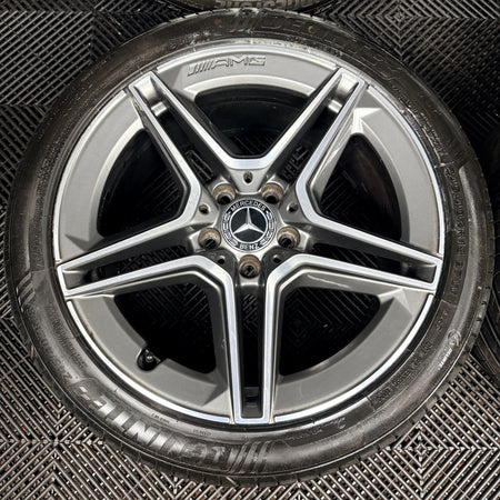 18'' Mercedes AMG C Class W205 Grey 5 Spoke Alloy Wheels Tyres Alloys Genuine