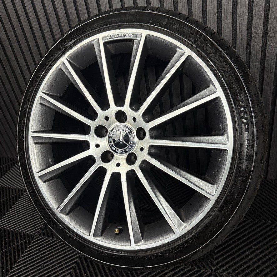 1X 19" GENUINE AMG MERCEDES C CLASS GREY DC ALLOY WHEEL W205 REAR A2054011400