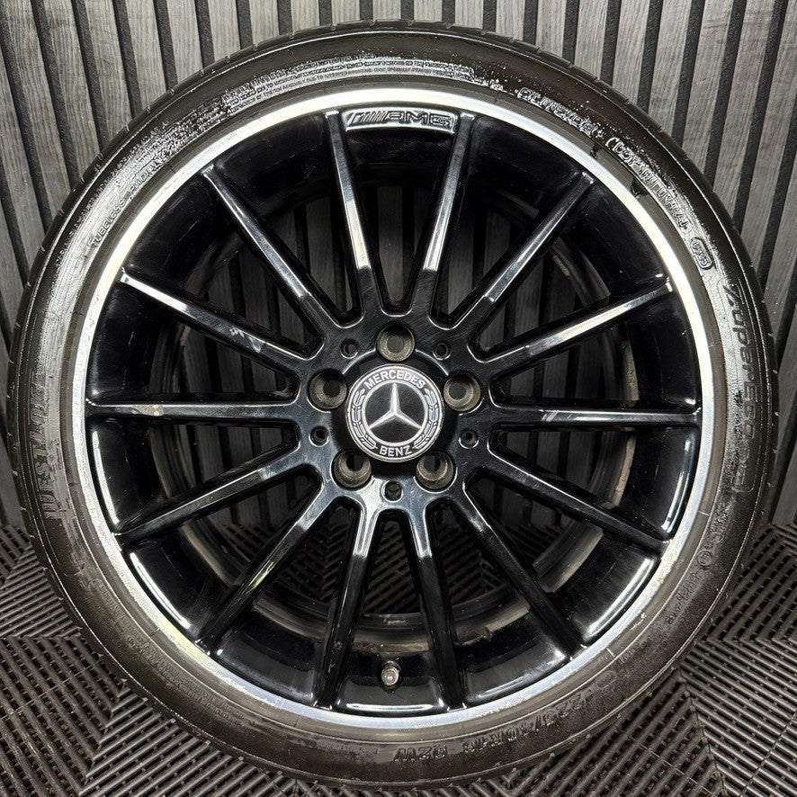 1X 18'' GENUINE AMG MERCEDES A CLASS CLA W176 BLACK ALLOY WHEEL TYRE A1764010200