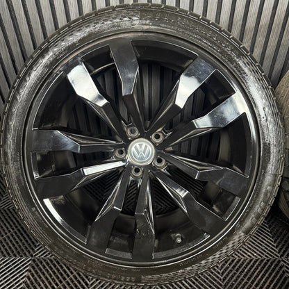 20'' GENUINE VW TIGUAN R LINE SUZUKA BLACK ALLOY WHEELS TYRES ALLOYS 5NA601025G