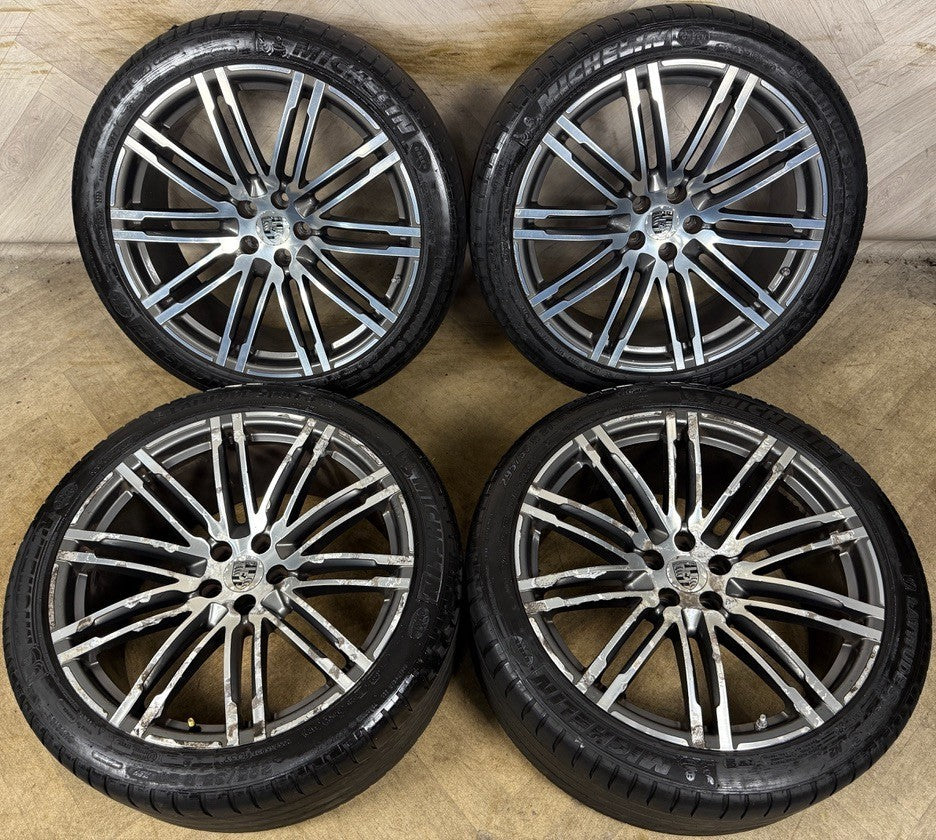 21'' GENUINE PORSCHE MACAN TURBO SPYDER ALLOY WHEELS TYRES 95B601025AT BA