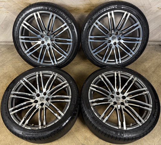 21'' GENUINE PORSCHE MACAN TURBO SPYDER ALLOY WHEELS TYRES 95B601025AT BA