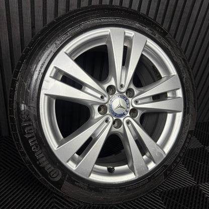 1X 17'' GENUINE MERCEDES A B CLASS CLA SILVER ALLOY WHEEL TYRE A2464011400