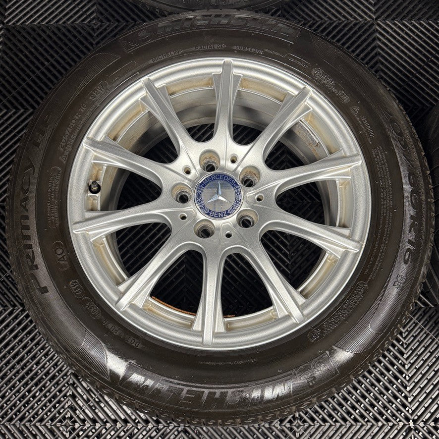 16'' GENUINE MERCEDES C CLASS W205 SILVER ALLOY WHEELS TYRES ALLOYS A2054012400