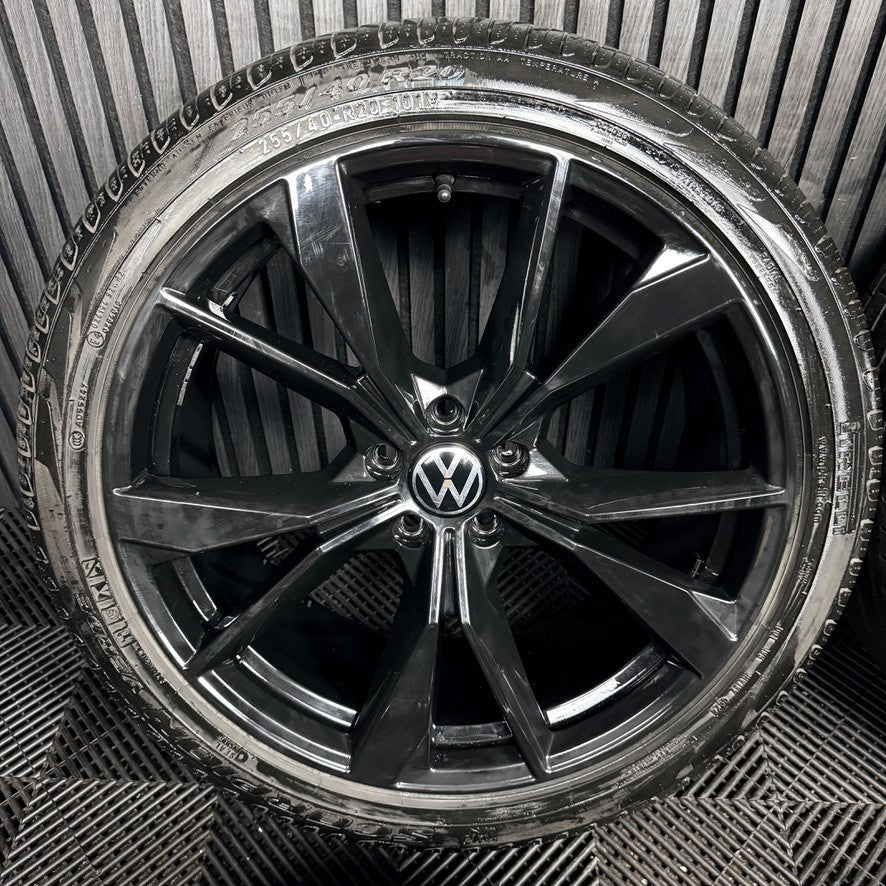 20'' VW Tiguan R Line Misano Black Alloy Wheels Tyres Alloys 5NA601025AH Genuine