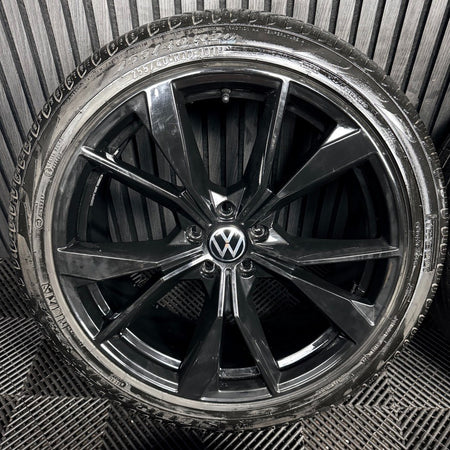 20'' VW Tiguan R Line Misano Black Alloy Wheels Tyres Alloys 5NA601025AH Genuine
