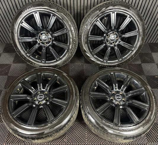 21" GENUINE RANGE ROVER SPORT LAND BLACK WHEELS TYRES ALLOYS 9001 GK5M-1007-AA