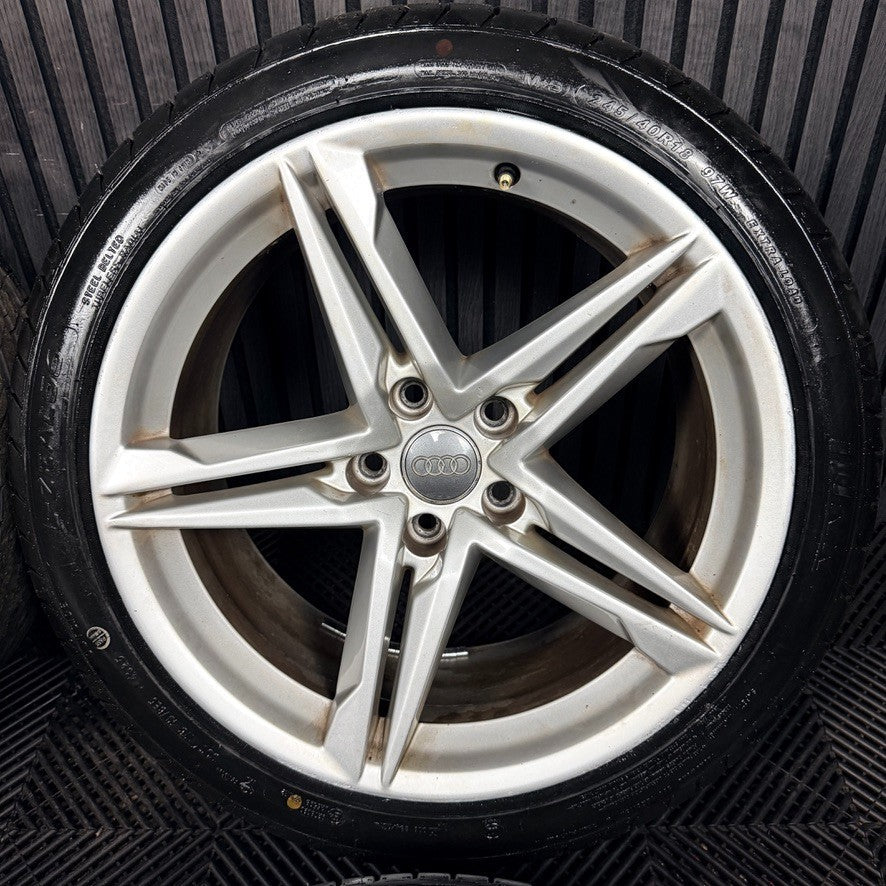 18" Audi A5 S Line Silver Star Spoke Wheels Alloys Tyres 8W0601025DE Genuine