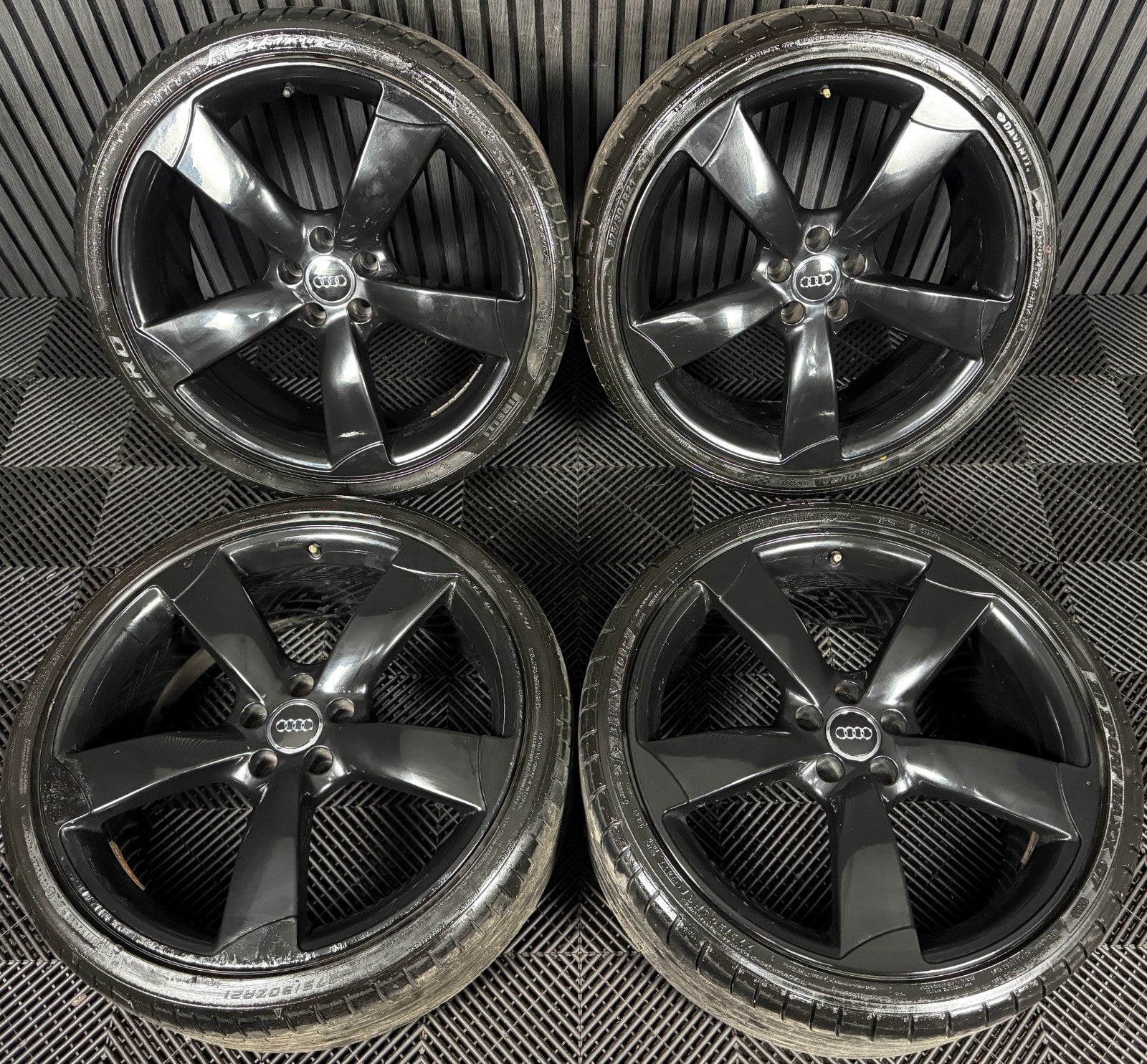 21" GENUINE AUDI A7 S LINE S7 ROTOR BLACK EDITION ALLOY WHEELS TYRES 4H0601025BA