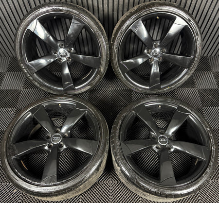 21" GENUINE AUDI A7 S LINE S7 ROTOR BLACK EDITION ALLOY WHEELS TYRES 4H0601025BA