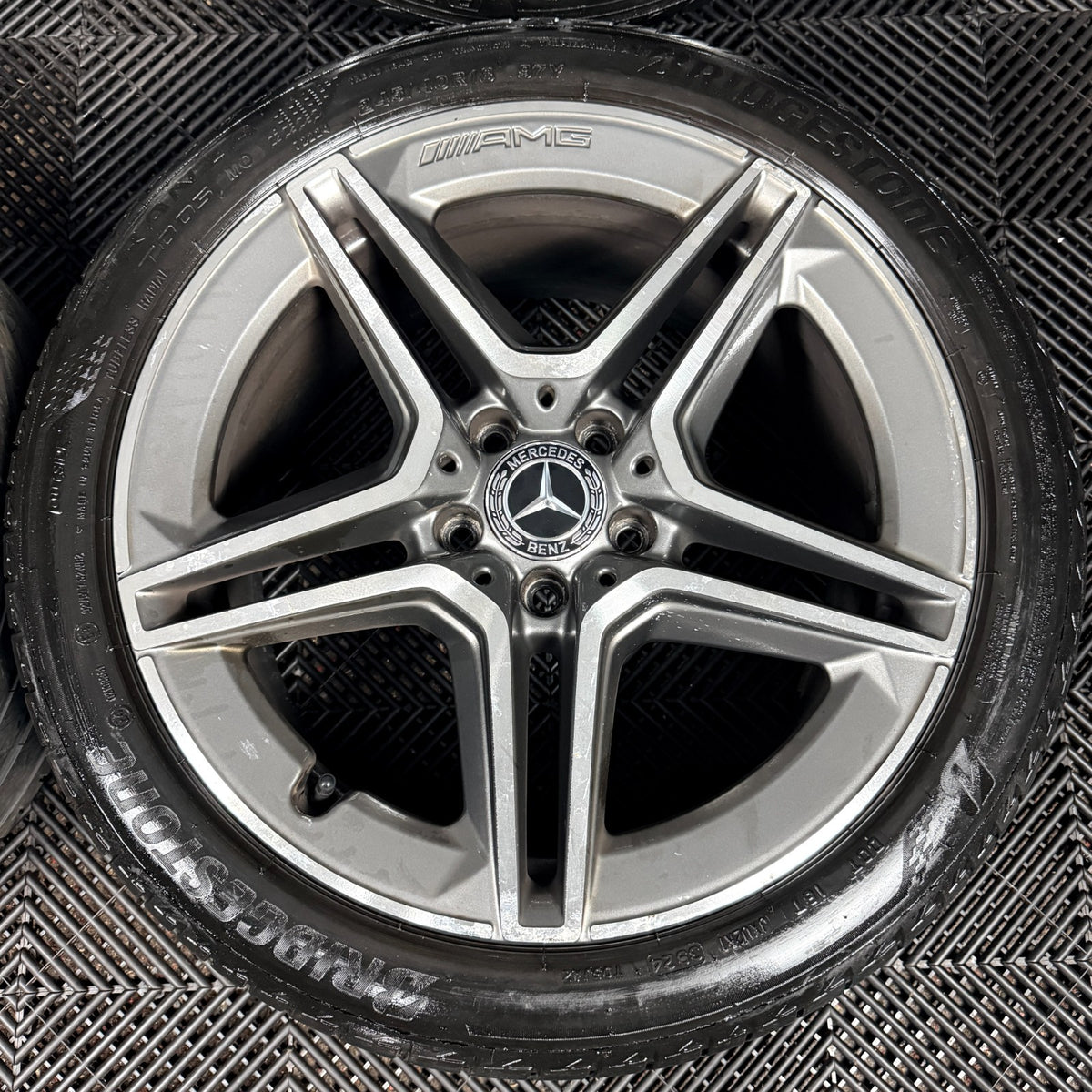18'' Mercedes AMG C Class W205 Grey 5 Spoke Alloy Wheels Tyres Alloys Genuine