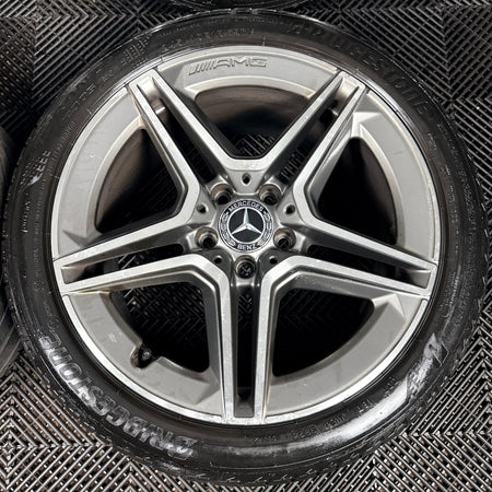 18'' Mercedes AMG C Class W205 Grey 5 Spoke Alloy Wheels Tyres Alloys Genuine
