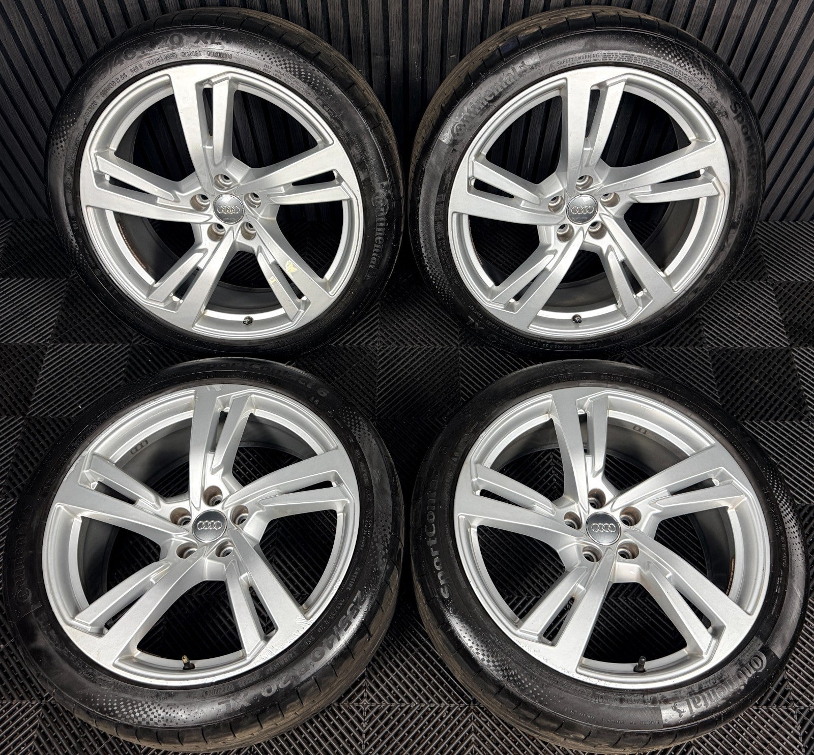 20’’ Audi A7 Line Silver 5 Double Spoke A8 Alloy Wheels Tyres 4K8601025G Genuine