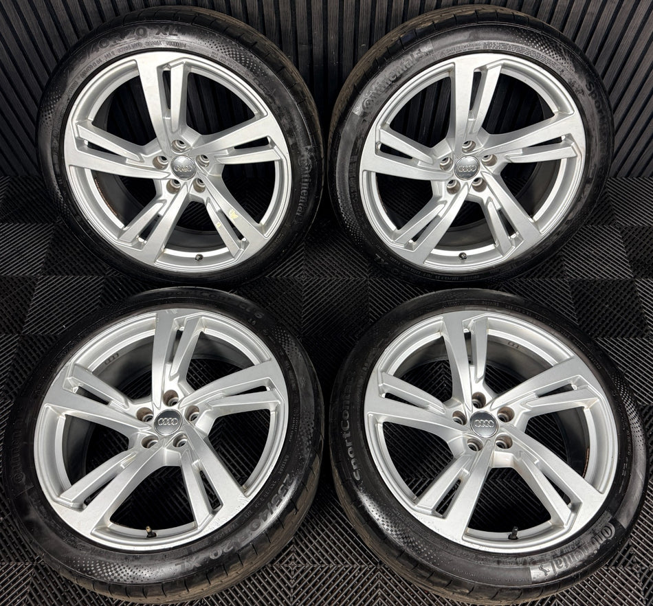 20’’ Audi A7 Line Silver 5 Double Spoke A8 Alloy Wheels Tyres 4K8601025G Genuine