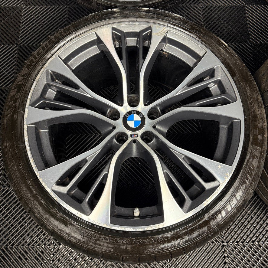 21'' GENUINE BMW X5 F15 599 X6 F16 BLACK M SPORT ALLOY WHEELS TYRES ALLOYS