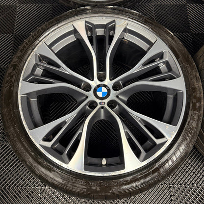 21'' GENUINE BMW X5 F15 599 X6 F16 BLACK M SPORT ALLOY WHEELS TYRES ALLOYS