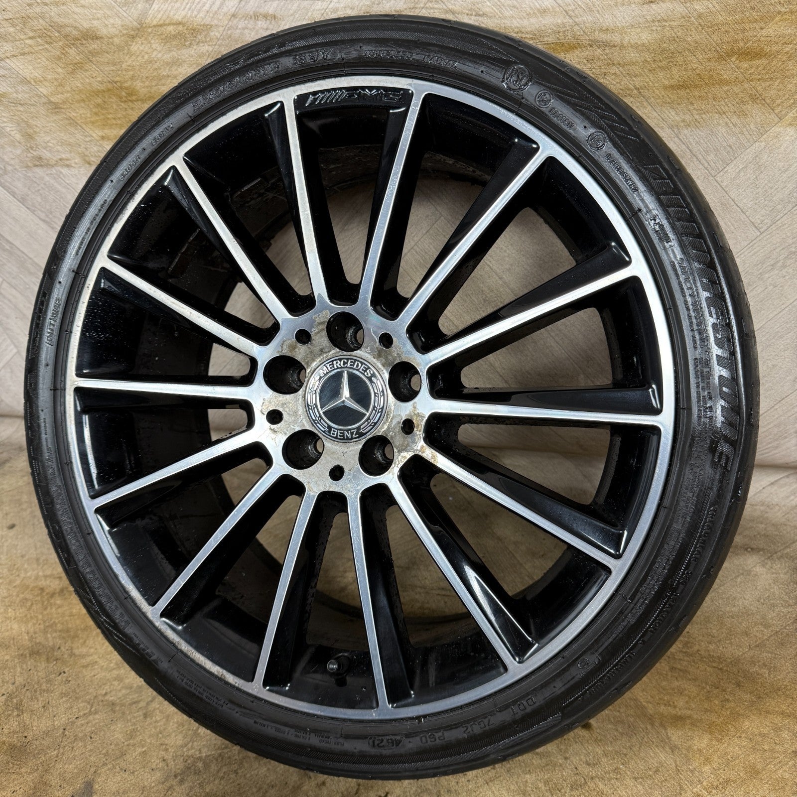 1X 19" GENUINE AMG MERCEDES C CLASS BLACK DC ALLOY WHEEL W205 FRONT A2054011300