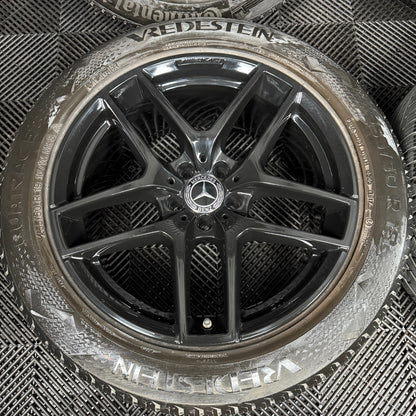 19'' GENUINE MERCEDES AMG GLC COUPE BLACK SPORT ALLOY WHEELS WINTER TYRES 5X112
