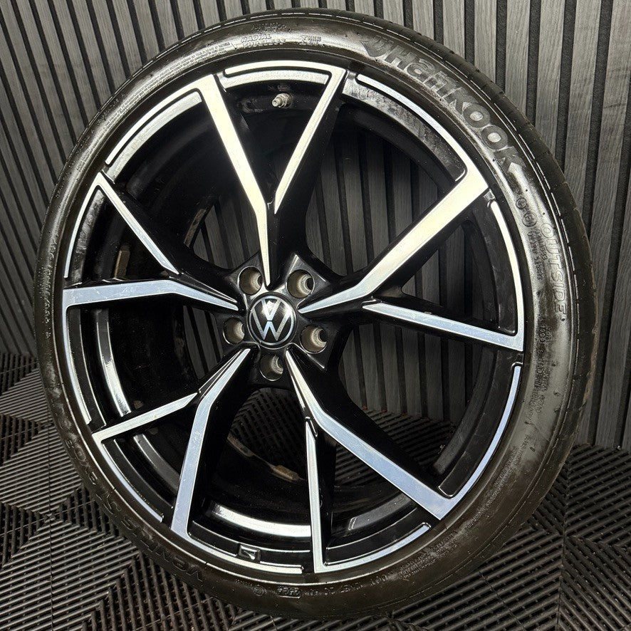 1X 21'' GENUINE VW TIGUAN ESTORIL R BLACK DC ALLOY TYRE WHEEL 5NA601025AK