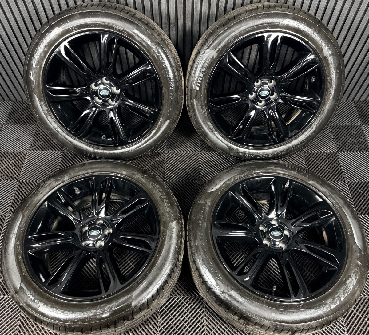 20'' Range Rover Velar 7014 Black Land Alloy Wheels Tyres J8A2-1007-FA Genuine