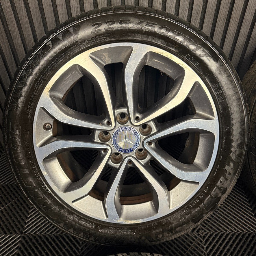 17" GENUINE MERCEDES C CLASS W205 GREY DC ALLOY WHEELS TYRES ALLOYS A2054010200