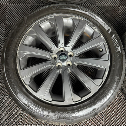20'' GENUINE RANGE ROVER VELAR MULTISPOKE MATT GREY LAND ALLOY WHEELS TYRES