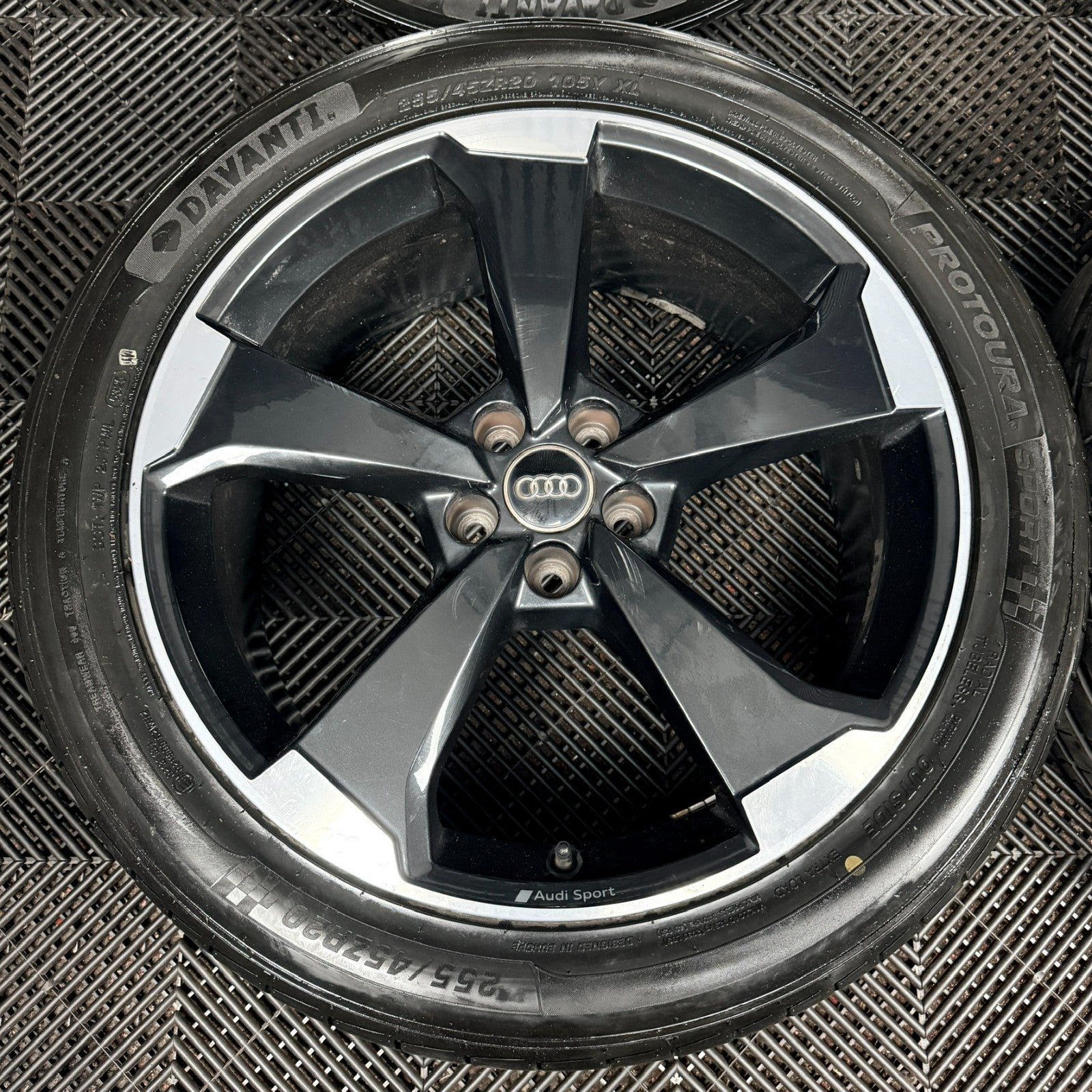 20'' Audi Q5 S Line Rotor Black Edition Alloy Wheels Tyres 80A601025AQ Genuine