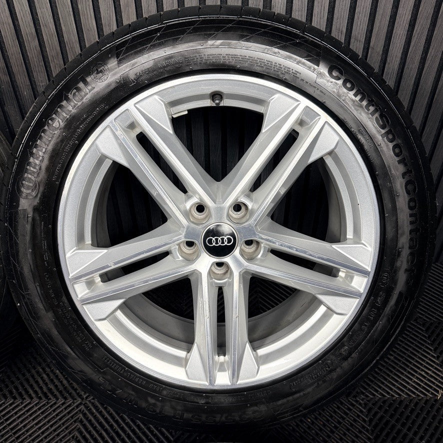 19'' Audi Q5 5 Double Spoke S Line Alloy Wheels Tyres 5X112 80A601025G Genuine