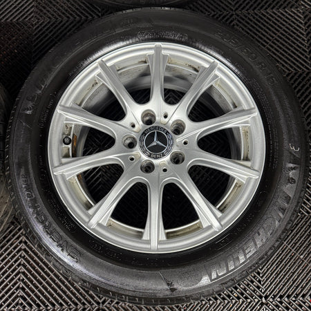 16'' GENUINE MERCEDES C CLASS W205 SILVER ALLOY WHEELS TYRES ALLOYS A2054012400