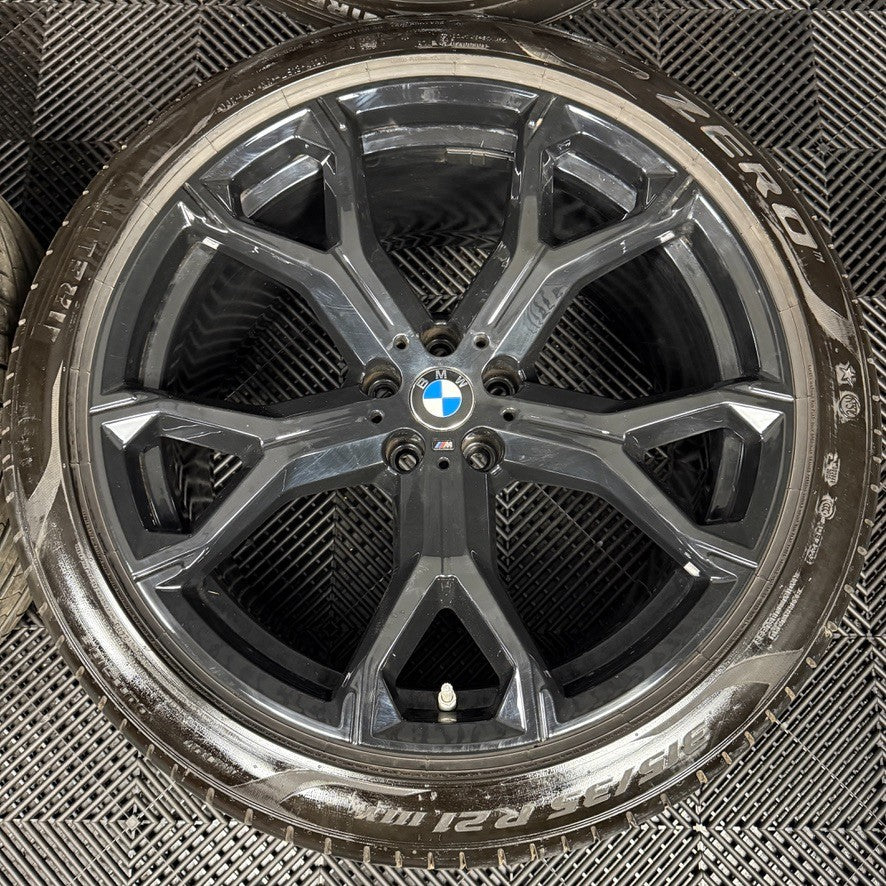 21'' GENUINE BMW X5 X6 G05 G06 741M BLACK M SPORT ALLOYS WHEELS ALLOYS TYRES