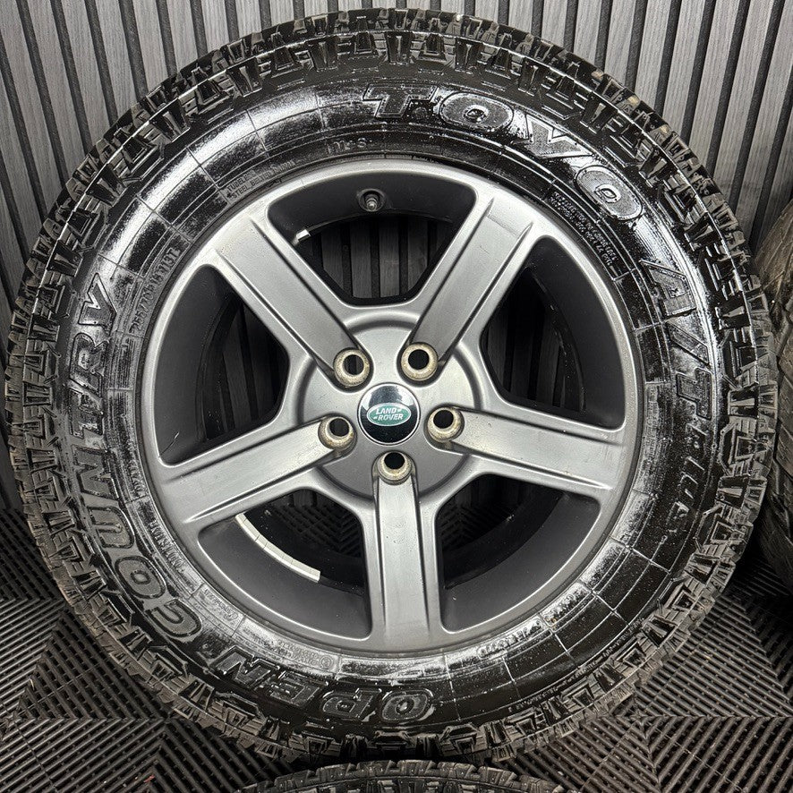 18'' GENUINE LAND ROVER DEFENDER 5 SPOKE 5094 GREY ALLOY WHEELS TYRES ALLOYS