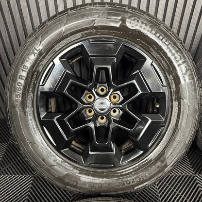 18'' GENUINE NISSAN NAVARA D40 NP300 BLACK ALLOY WHEELS TYRES ALLOYS 5JU3A