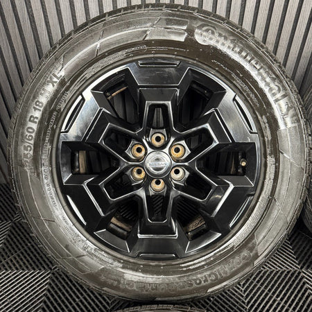 18'' GENUINE NISSAN NAVARA D40 NP300 BLACK ALLOY WHEELS TYRES ALLOYS 5JU3A