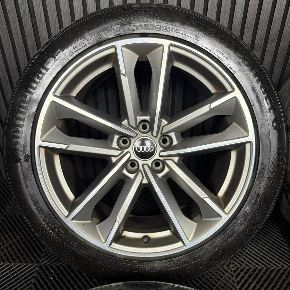 19'' GENUINE AUDI Q3 S LINE GREY DC 5 DOUBLE SPOKE ALLOY WHEELS TYRES 83A601025B