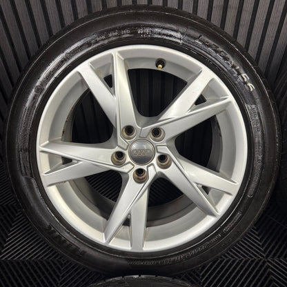 17'' GENUINE AUDI A4 SILVER Y SPOKE B8 B9 ALLOY WHEELS ALLOYS TYRES 8W0601025K