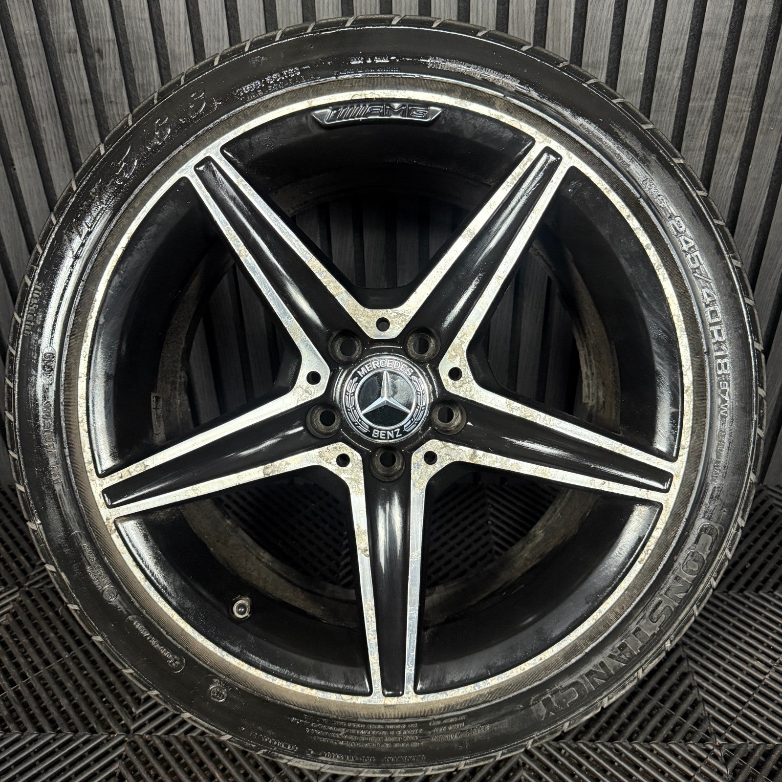 1X 18" GENUINE AMG MERCEDES C CLASS SPORT ALLOY WHEEL TYRE W205 REAR A2054011200