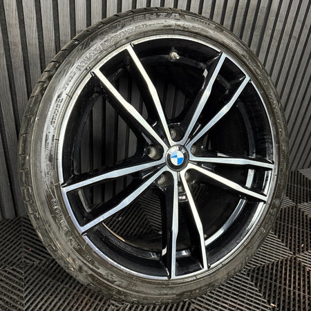 1X 19" GENUINE BMW 3 SERIES 791 M SPORT 4 G20 BLACK DC ALLOY WHEEL 8089893 REAR