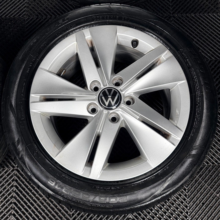 16’’ VW Golf Mk8 Norfolk Mk7 Mk6 Alloy Wheels Tyres 5H0601025 Genuine