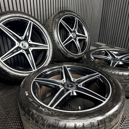 18'' Mercedes AMG C Class C43 W205 Black DC 5 Spoke Wheels Tyres Alloys Genuine