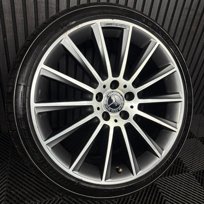 1X 19" GENUINE AMG MERCEDES C CLASS GREY DC ALLOY WHEEL W205 REAR A2054011400
