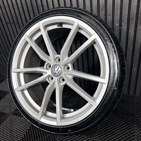 1X 19'' VW Golf R Pretoria Silver GTI MK7 Alloy Wheel Tyre 5G0601025AJ Genuine