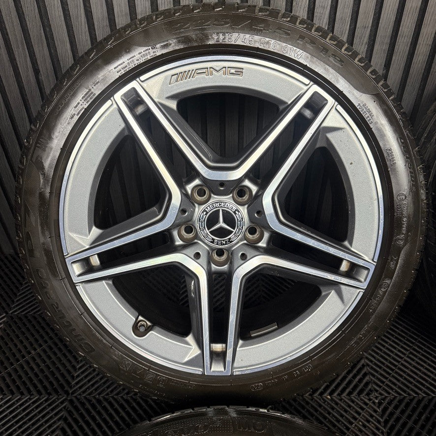 18'' GENUINE MERCEDES AMG A CLASS CLA B ALLOY WHEELS TYRES ALLOYS W177 5X112